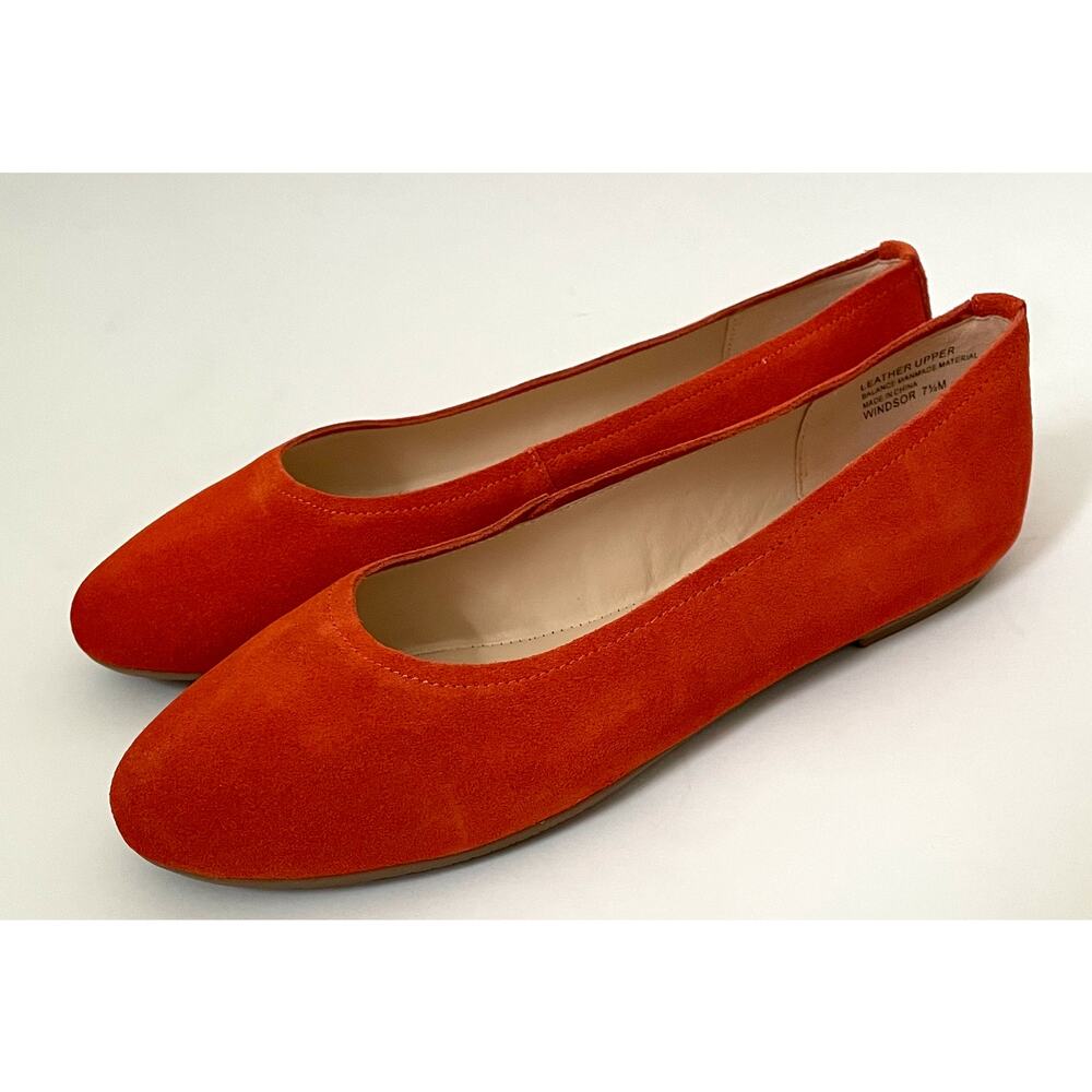 Violet & Red Leather Suede Ballet Flat Orange Size 7.5 NEW